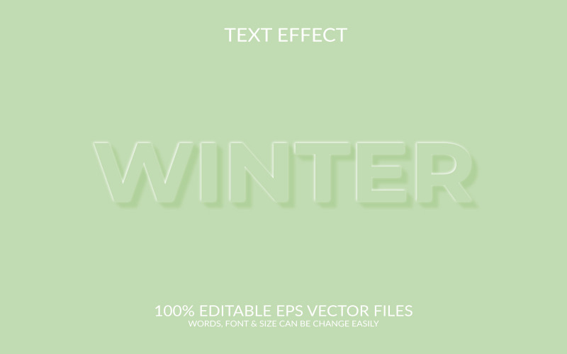 Vinter 3D redigerbar vektor Eps Text effekt mall Illustration