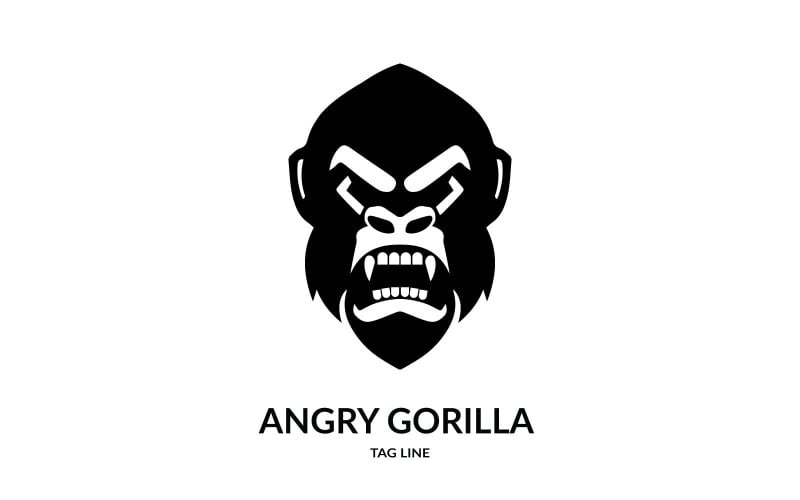 Wütendes Gorilla-Kopf-Logo-Design