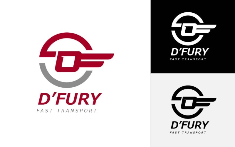 Буква D транспорту дизайн логотипу
