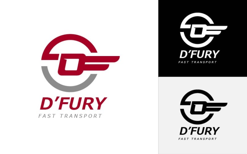 Design de logotipo de transporte da letra D
