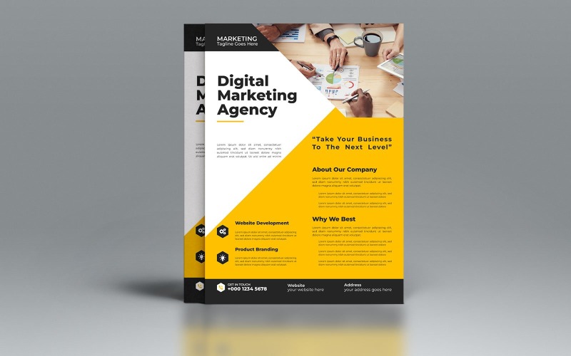 Digitaal marketingbureau Corporate nieuwe flyer ontwerpsjabloon