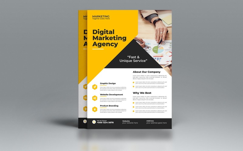 Neue Flyer-Vorlage für Agenturen für digitales Marketing
