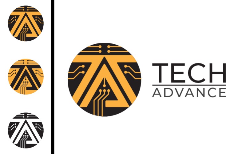 Modèle de logo avancé technologique
