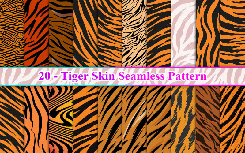 Tijgerhuid naadloos patroon, tijgerhuid patroon, dierenhuid naadloos patroon