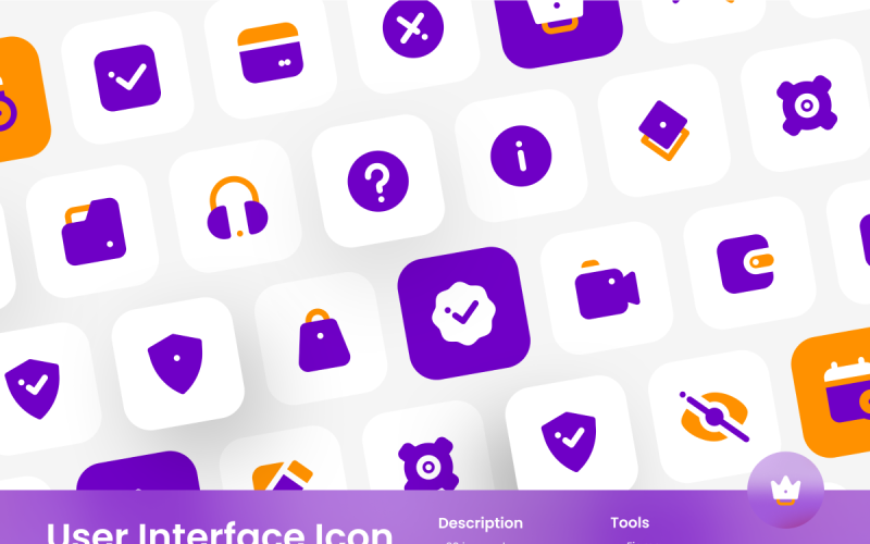 Benutzeroberflächen-Icon-Set, gefüllter zweifarbiger Stil 2