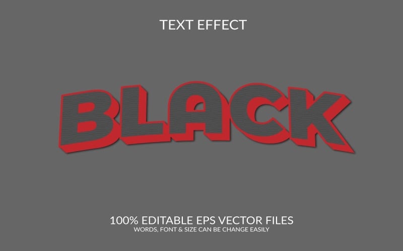Modello di disegno con effetto testo 3d vettoriale modificabile del Black Friday