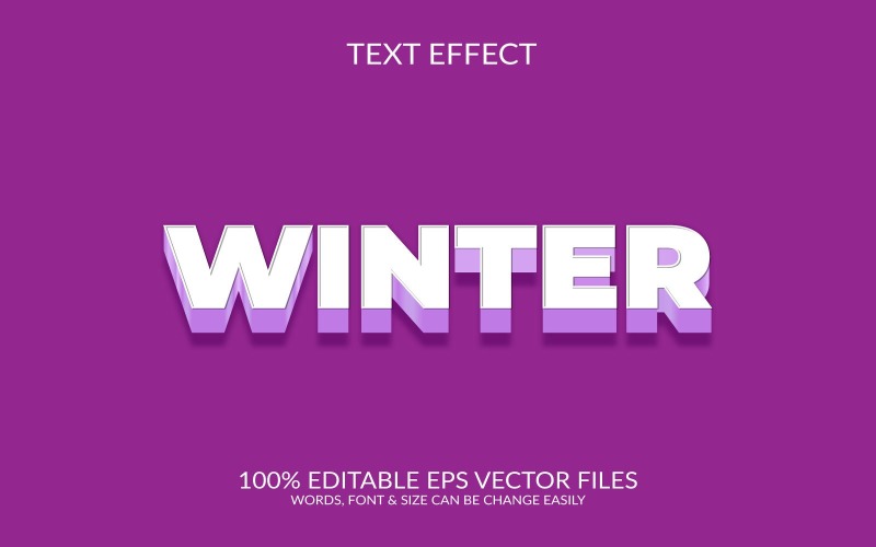 Progettazione del modello di effetto testo Eps vettoriale modificabile 3D per la giornata invernale