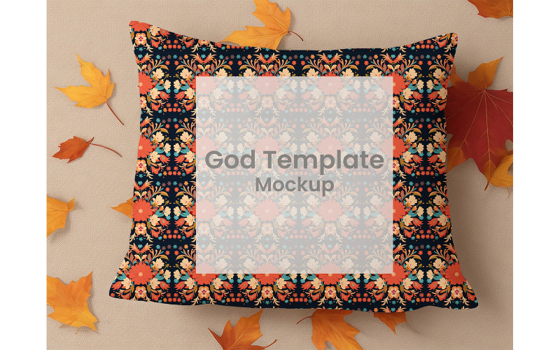 Fall Autumn Pillow Mockup #04