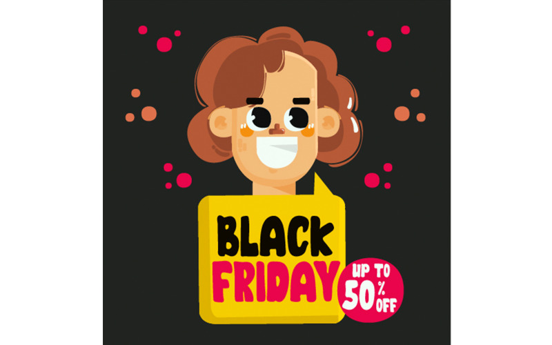 Platt Black Friday konceptillustration