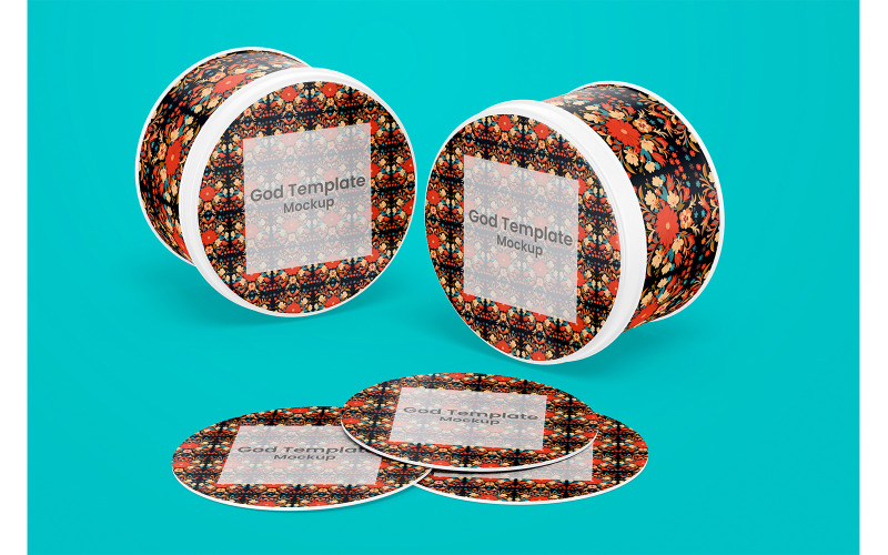 Round Cards Table Kids Game Mockup