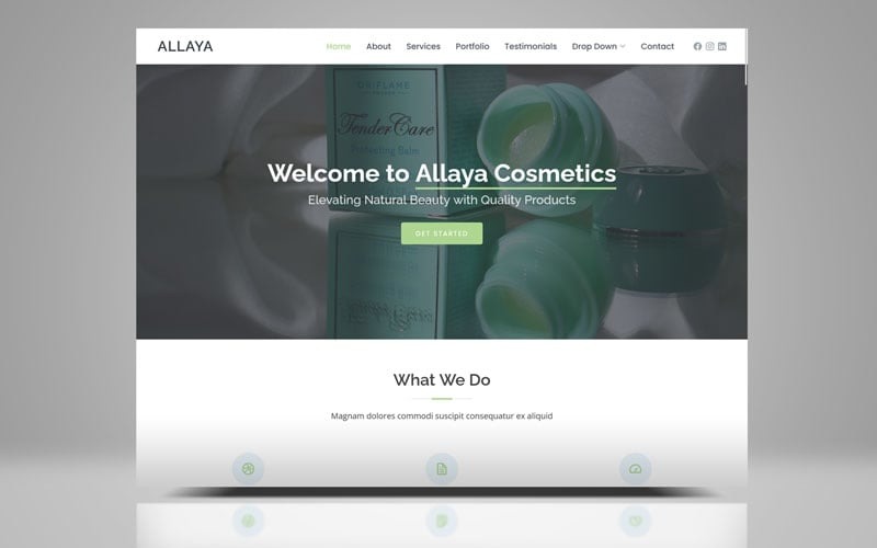 Allaya 化妆品 Bootstrap HTML 登陆模板