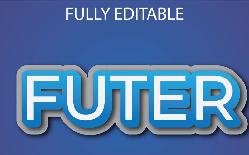 Design de efeito de texto 3D futuro GRÁTIS, design de efeito de texto vetorial