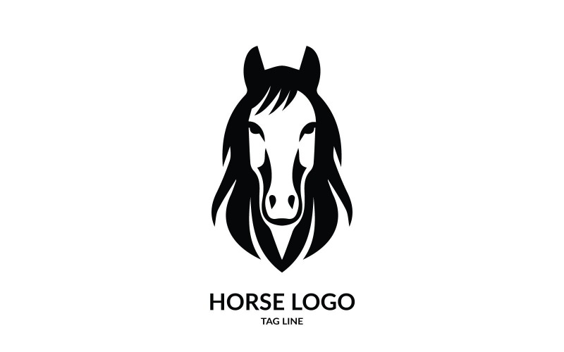 Hästhuvud symbol logotyp mall