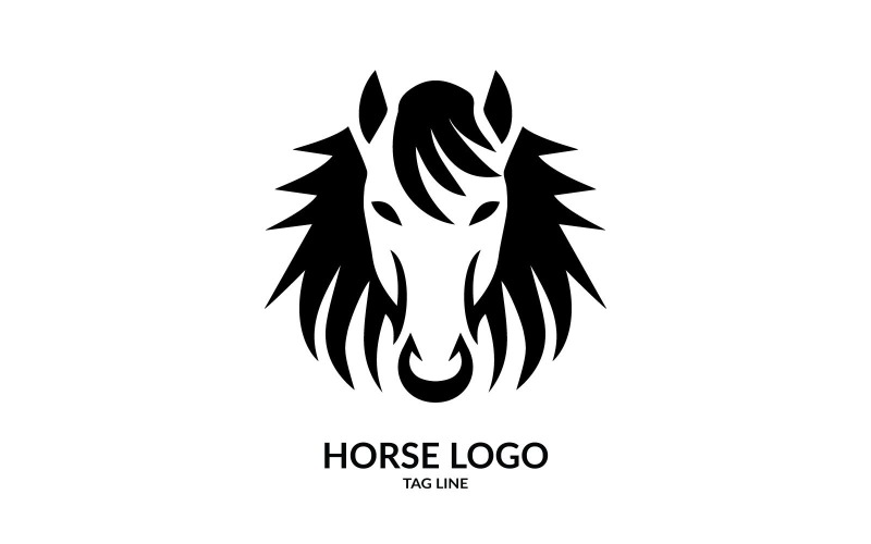 Ikoniczny szablon logo głowy konia
