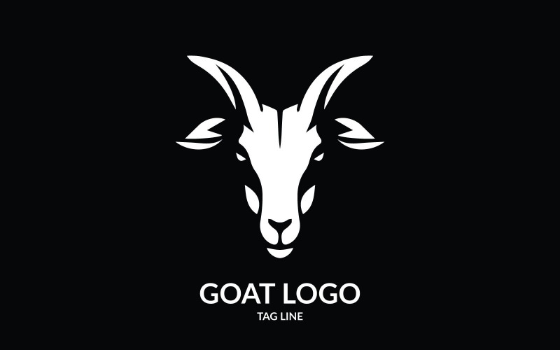 Ikoniczny szablon logo głowy kozy