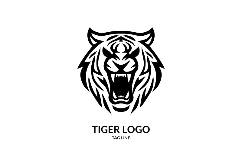 Ikonische Tigerkopf-Logo-Vorlage