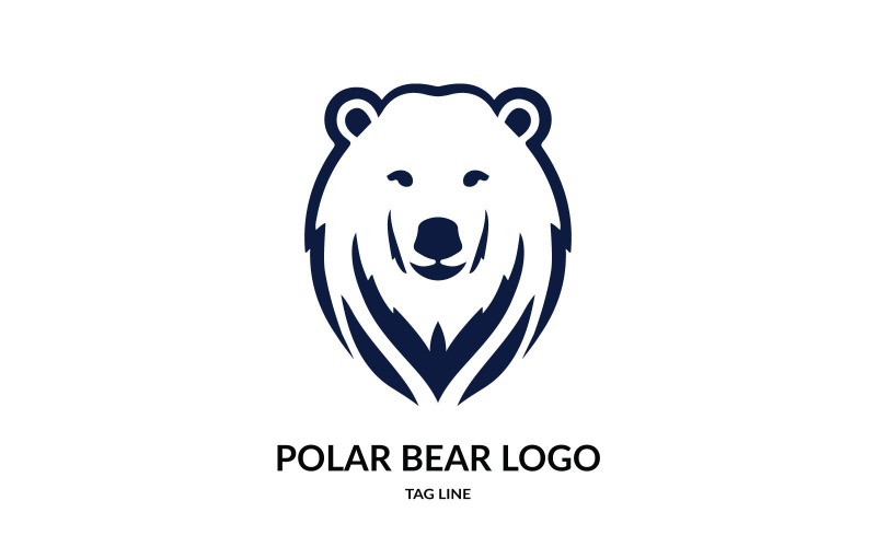 Modèle de logo de tête d'ours polaire