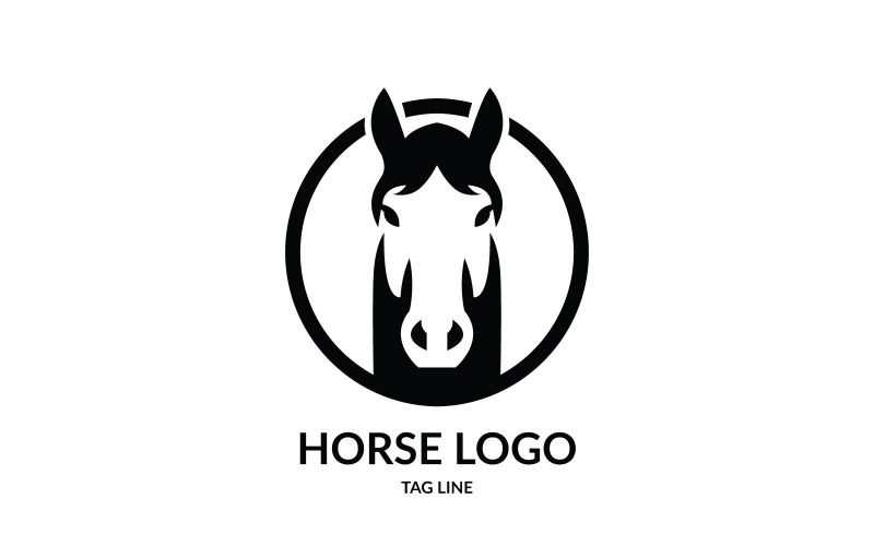 Modèle de logo de tête de cheval moderne