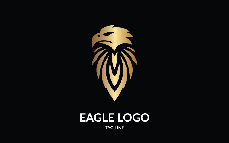 Modèle de logo tête d'aigle d'or