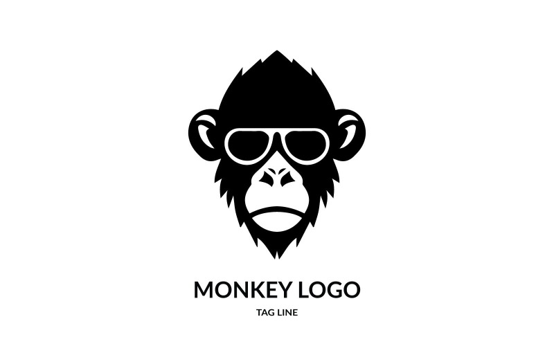 Modèle de logo vectoriel tête de singe