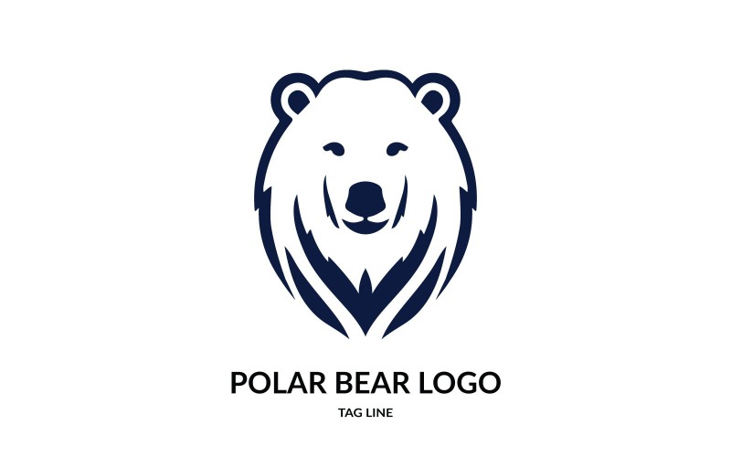Plantilla de logotipo de cabeza de oso polar