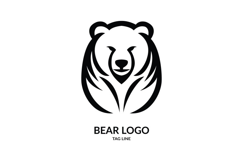 Plantilla de logotipo de vector de oso icónico