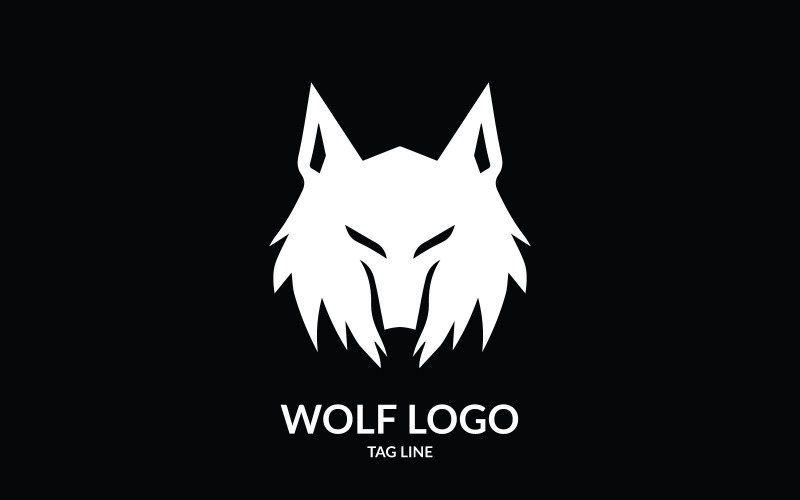 Plantilla de logotipo vectorial de cabeza de lobo