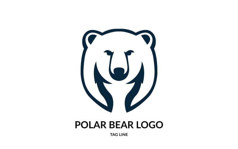 Plantilla de logotipo vectorial de oso polar