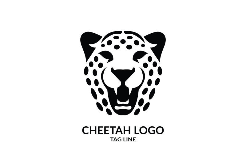 Plantilla icónica de logotipo de cabeza de guepardo