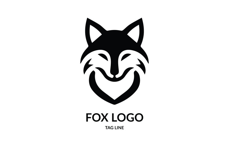 Plantilla icónica de logotipo de cabeza de zorro