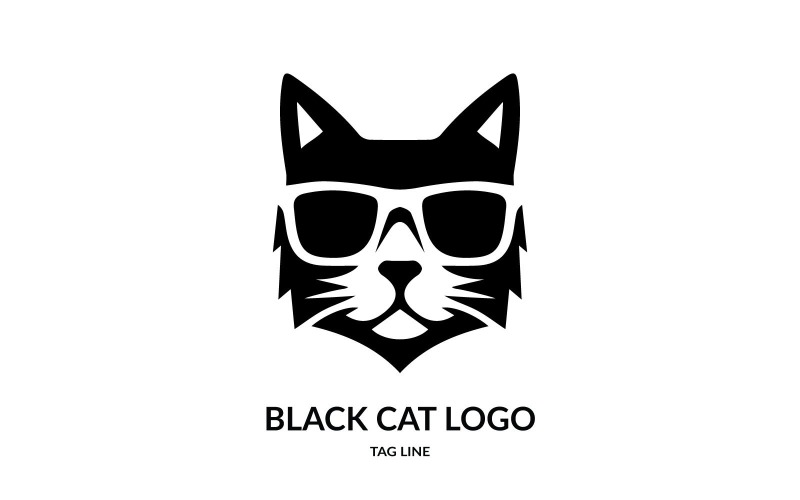 Szablon logo głowy czarnego kota