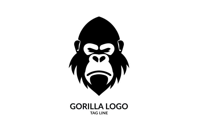 Szablon logo nowoczesnej głowy goryla