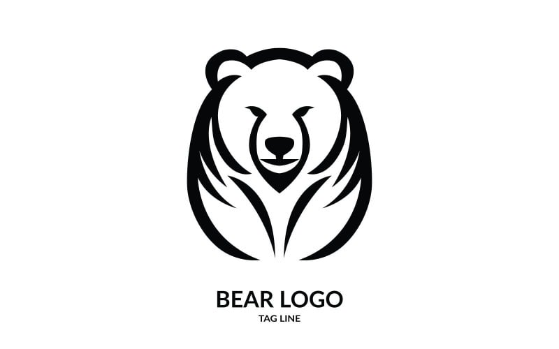 Szablon logo wektora kultowego niedźwiedzia