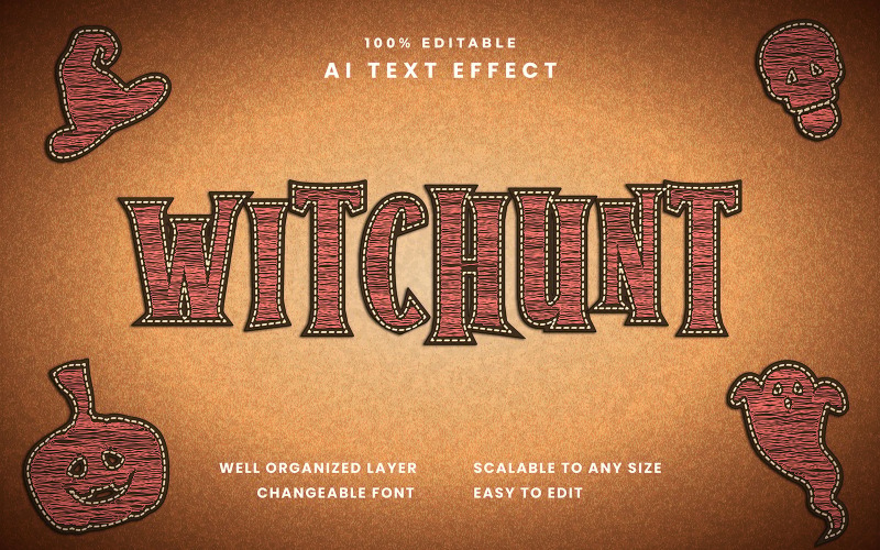 Witchunt bewerkbaar teksteffect