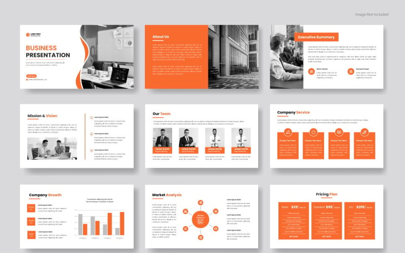 Plantilla de diapositivas de presentación empresarial. Uso para infografías, presentaciones principales.