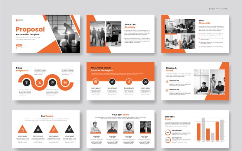 Sjabloon voor zakelijke presentatiedia's. Gebruik voor infographics, moderne keynote