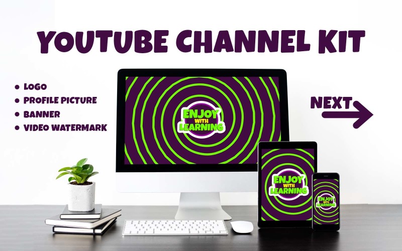 Modelo 2 de kit de branding de canal do YouTube
