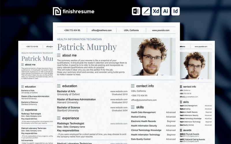 Technik informacji zdrowotnej Szablon CV | Zakończ CV