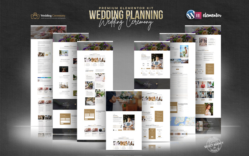 Cérémonie de mariage - Kit Elementor Pro pour planificateur de mariage et d'événements