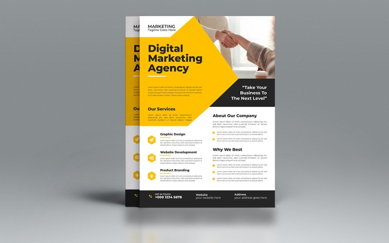 Digitális vállalati üzleti szórólap sablon Vector Design