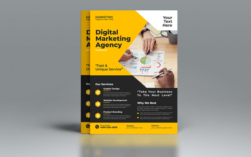 Digitális vállalati üzleti szórólap Vector Design