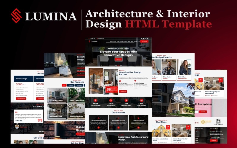 Lumina - Plantilla de sitio web HTML5 de arquitectura y diseño de interiores