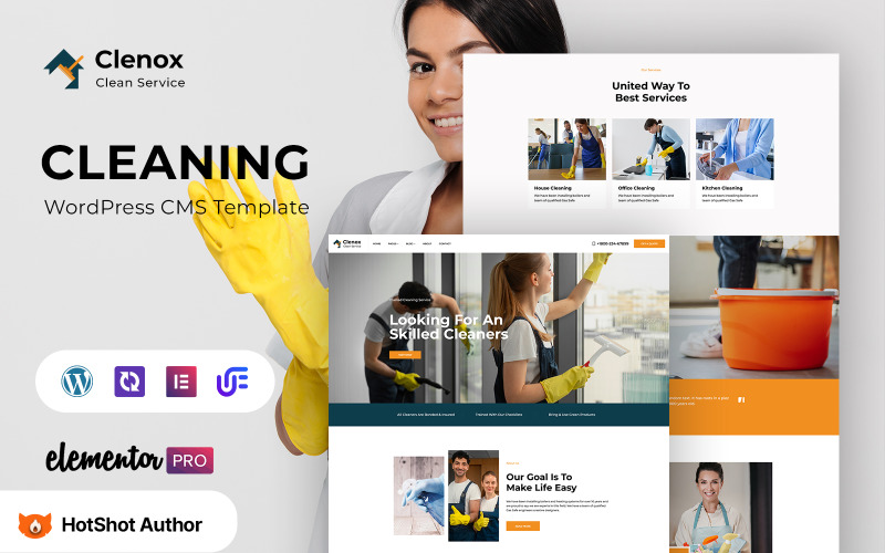 Cleanox - Tema Elementor WordPress per servizi di pulizia e manutenzione