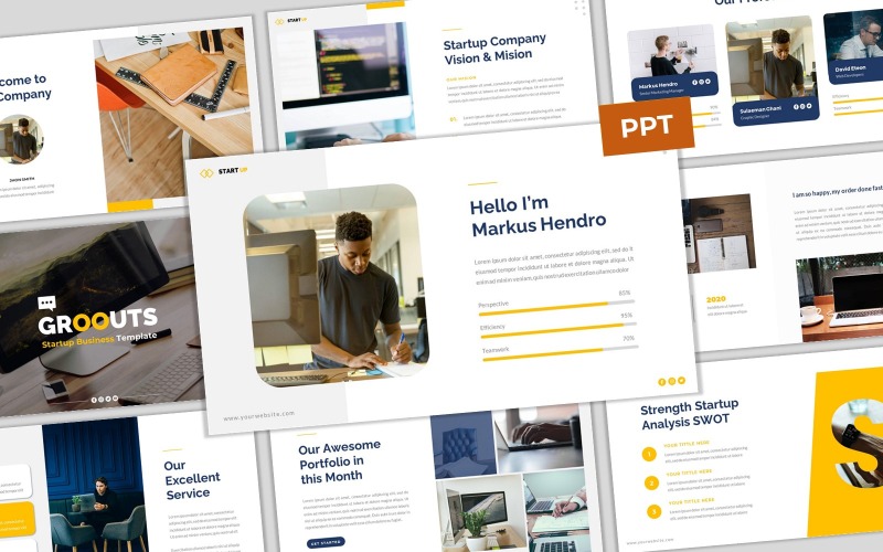 Grouts - Modèle PowerPoint de démarrage d'entreprise