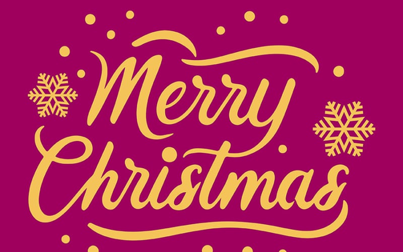 Merry Christmas lettering vector art - TemplateMonster