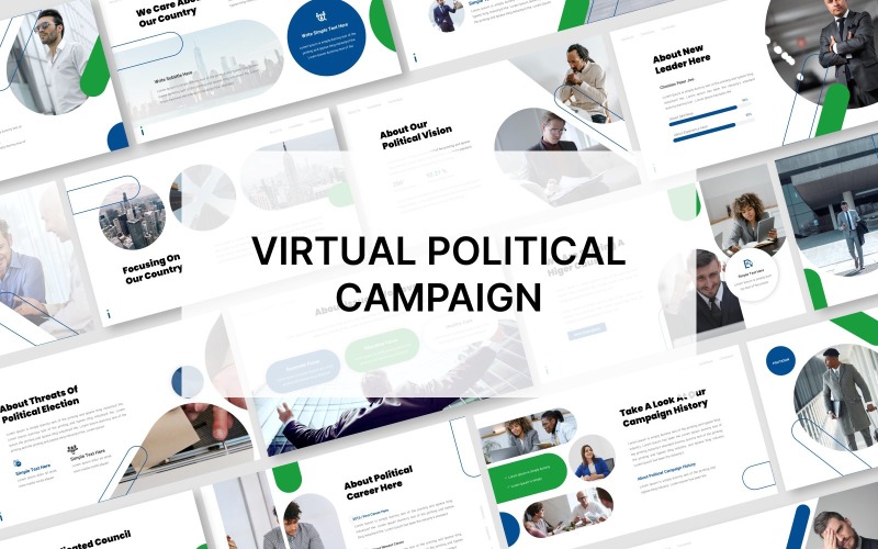 Modello di diapositiva Google per campagna politica virtuale
