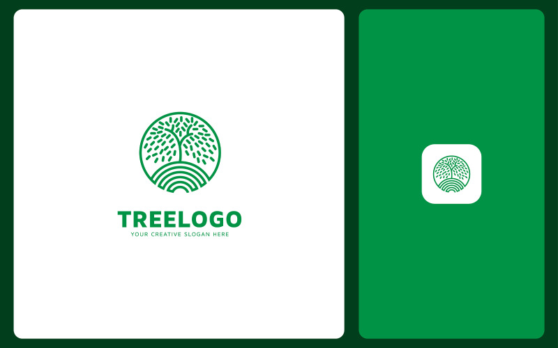 Modello di progettazione del logo della natura dell'albero