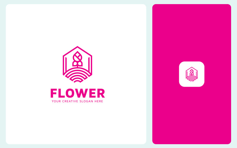 Modello di progettazione logo fiore moderno