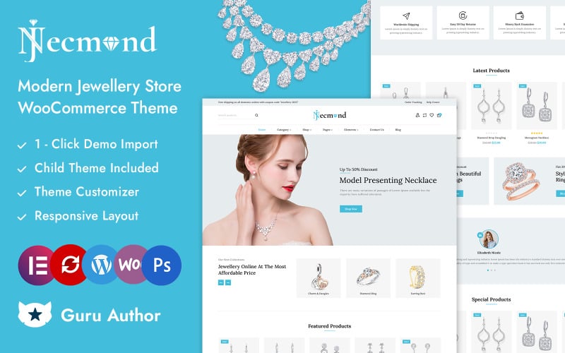 Necmond - Silver Jewellery Store Elementor WooCommerce Responsive Theme