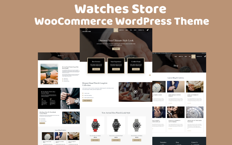 Negozio di orologi Tema WordPress WooCommerce Elementor